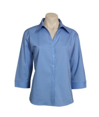 Metro Ladies 3/4 Shirt- Blue/Cherry:Navy